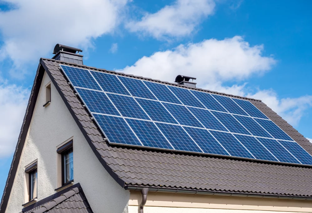 solar panels on a rooftop