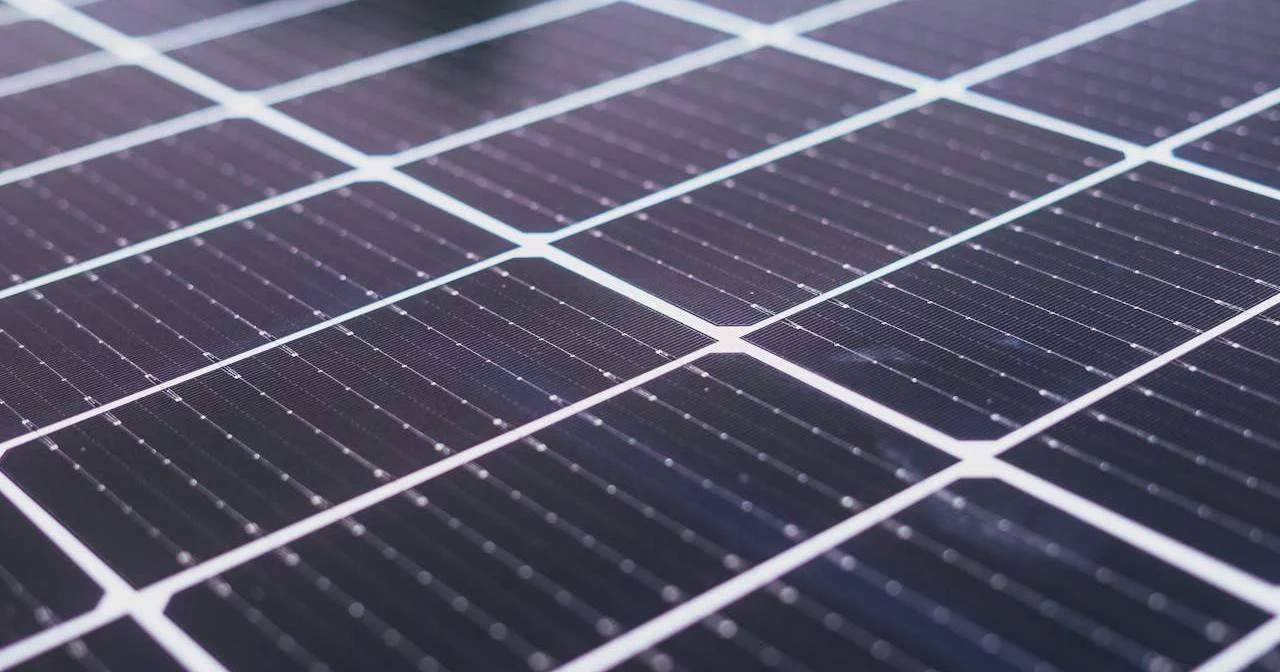 Close Up photo of a Poly solar panel