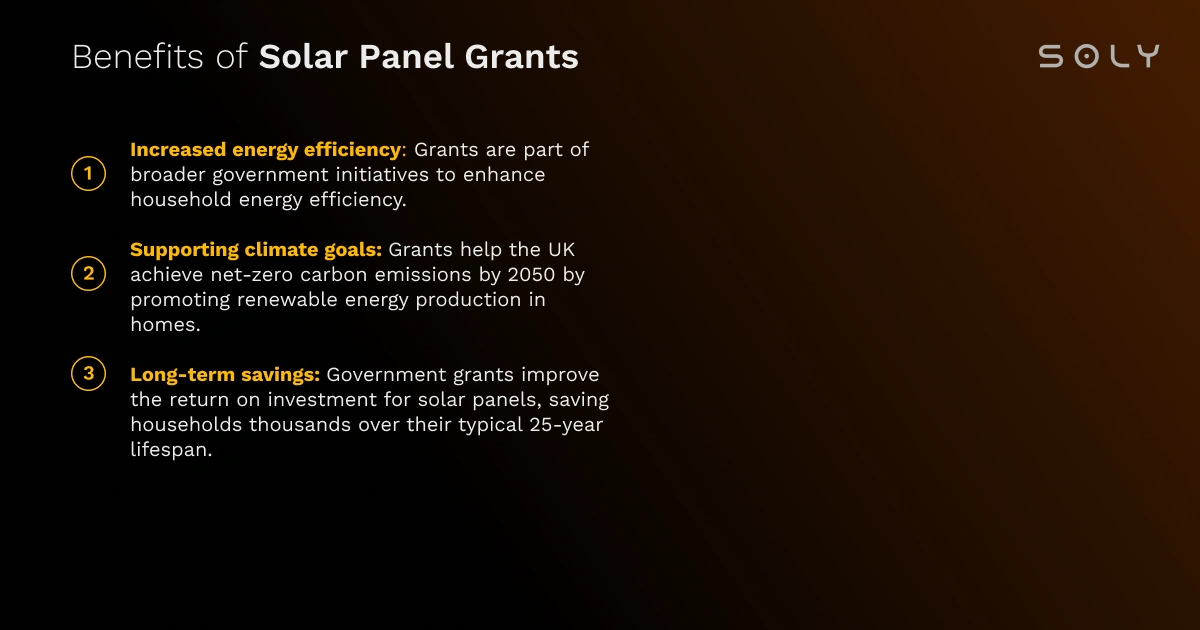 benefits of solar panel grants