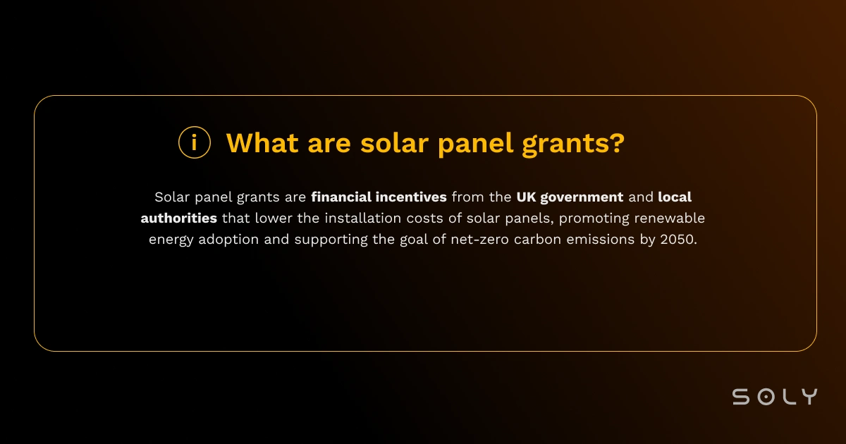 solar panel grants definition