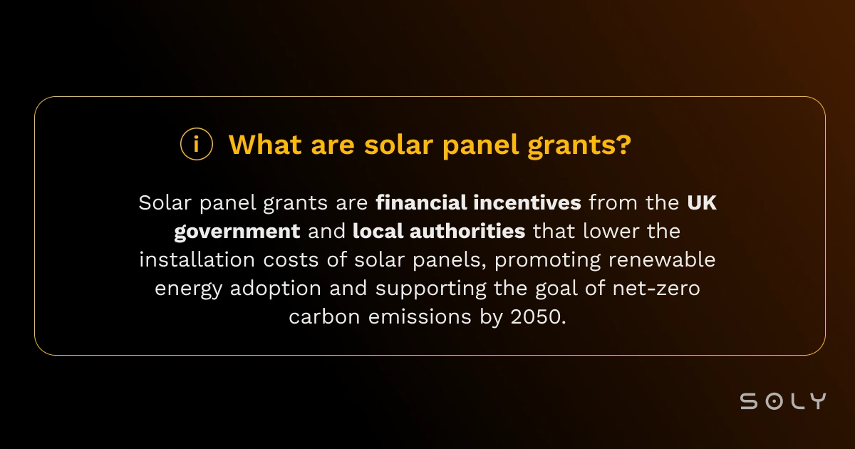 solar panel grants definition