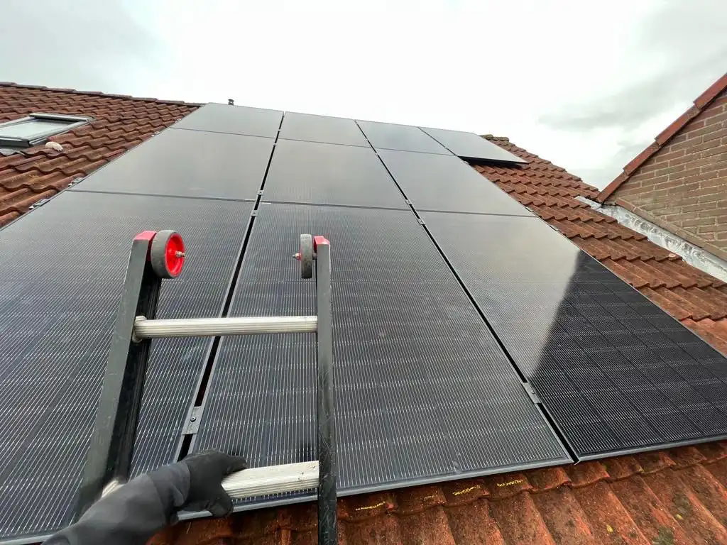 solar panel installation day