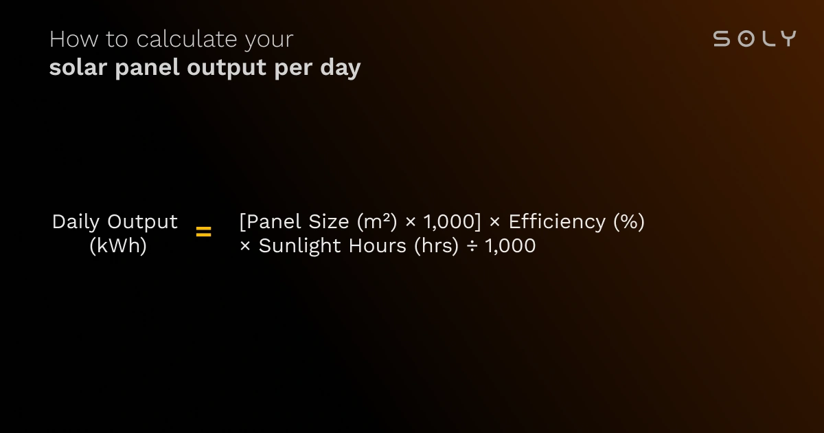 solar panel output calculation formula